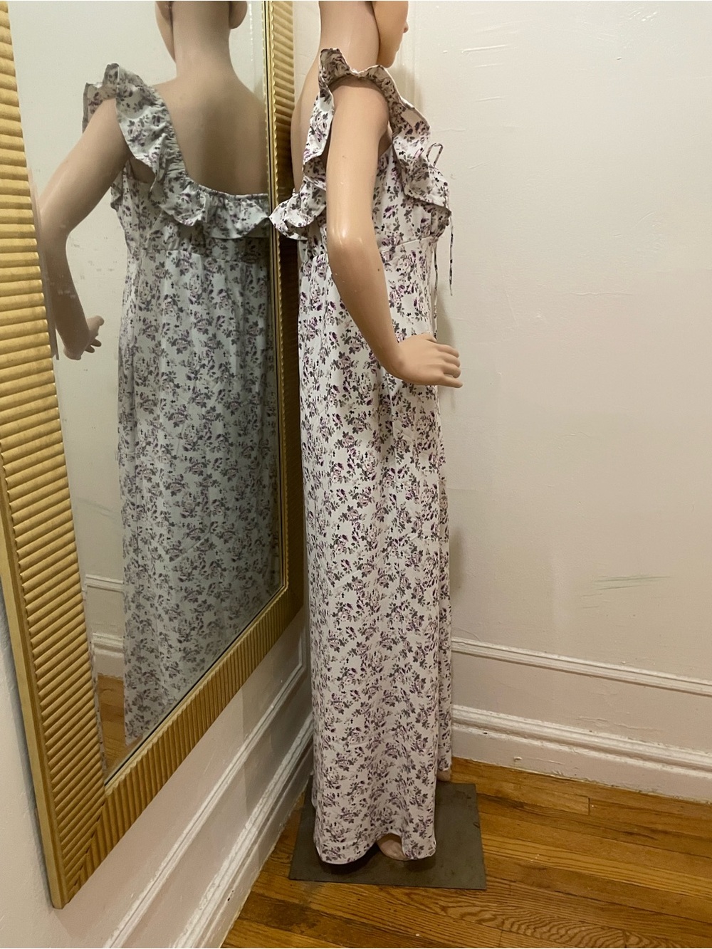wild fable Cream Floral Maxi Dress with Purple Accents - Picture 8 of 10